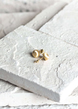 Brushed Cap Stud Earrings Gold