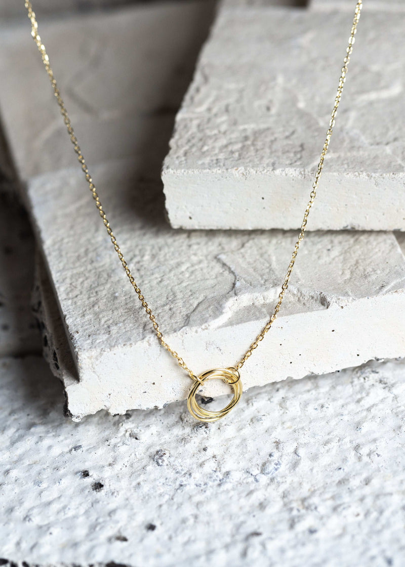 Double Ring Necklace Gold