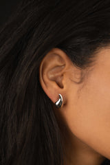 Drop Stud Earrings Silver