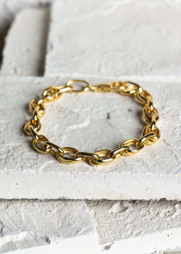 Oval Cable Chain Bracelet Gold