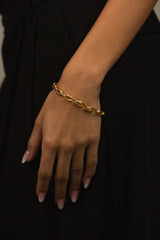 Oval Cable Chain Bracelet Gold