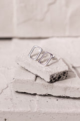 Rectangle Stud Earrings Silver