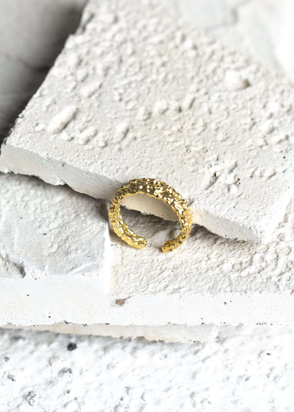 Rough Flat Multisize Ring Gold