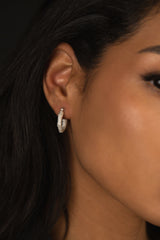 Rough Hoop Earrings Silver