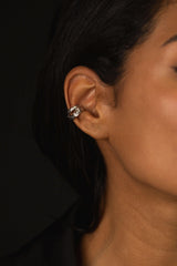 Rugged Split Ear Cuff Silver