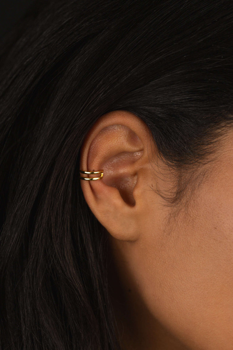 Split Double Ear Cuff Gold