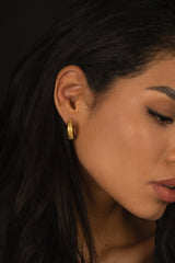 Vintage Hoop Stud Earrings Gold