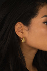 Vintage Hoop Stud Earrings Gold